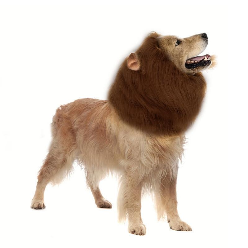 1Pc Cute Pet Dog Cosplay Clothes Lion Mane for Dog Costumes Realistic Lion Wig for Medium To Large Dogs with Ear Pet Accessories