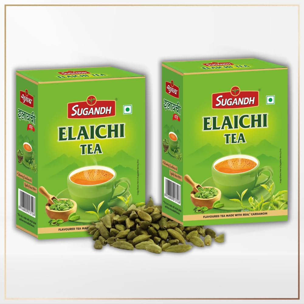 

Sugandh Elaichi Tea | 500 GM Box X 2 | 1 KG |Pack of 2 |100% Natural Ingredients |Sourced from Assam |Indian Spiced Chai for Perfect Mornin