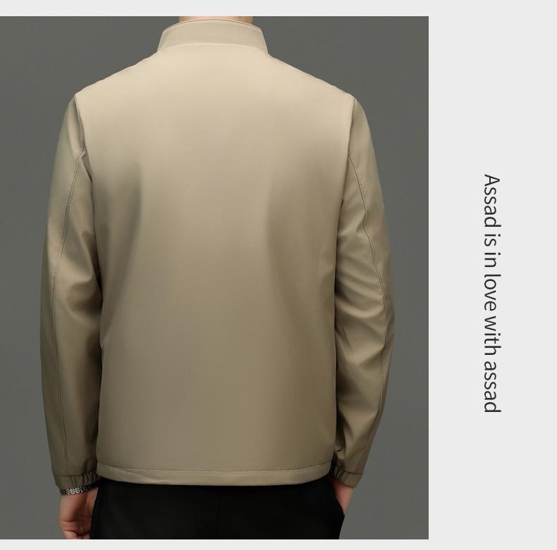 Spring/Autumn Men's Stand Collar Business Jacket - Professional Attire for Young & Middle-aged Bosses