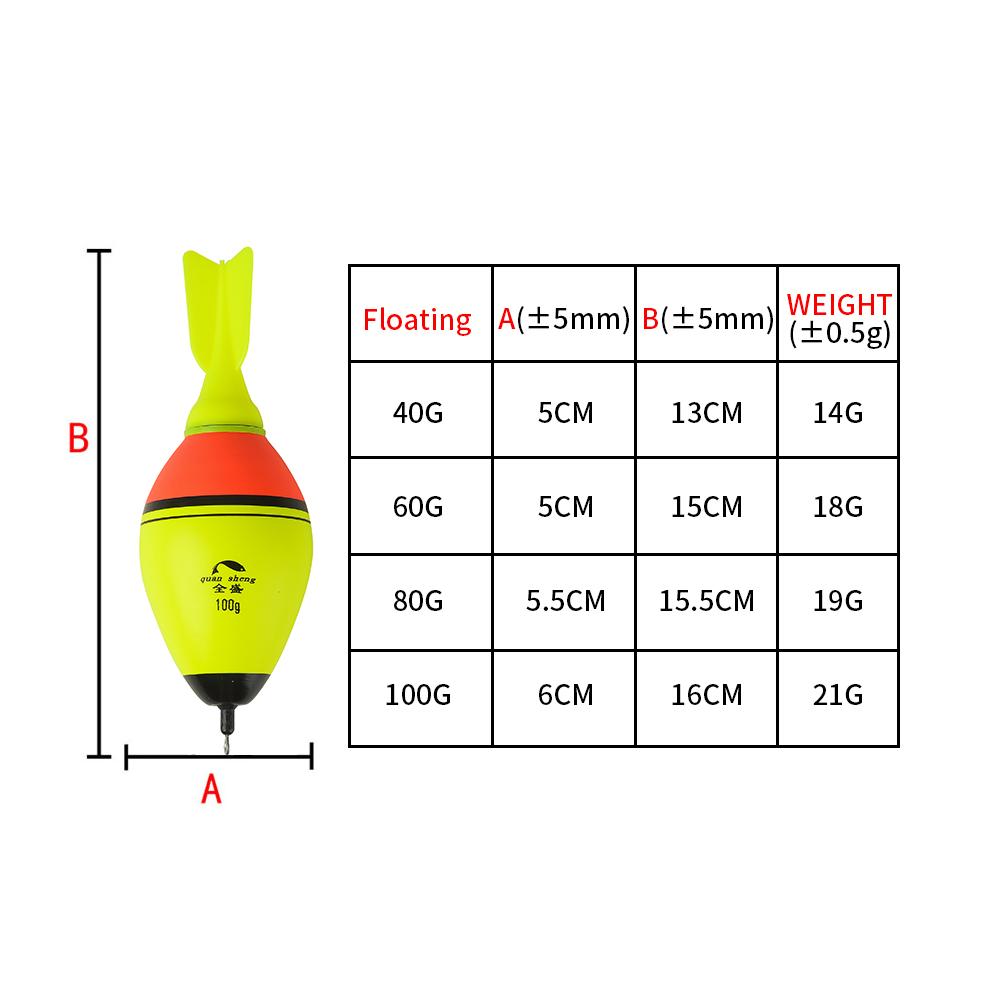 Luminous Fishing Float 20g-100g Buoyancy Double Optical Night Interchange Electronic Light Airplane Wing Rock EVA Foam Bobber