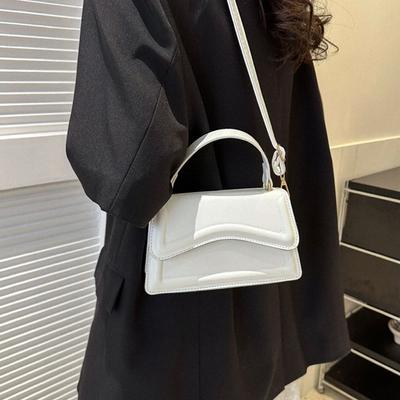 Mode PU Leder Messenger Schultertasche Damen Einfarbig Handtaschen Freizeit Stilvolle Umhängetaschen