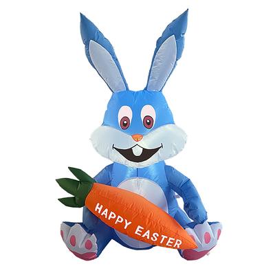 Easter Inflatable Bunny LED Light Blow Up Decoration for Garden Lawn Yard