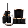 Essential Bathroom Set: Tooth Cup, Toothbrush & Toothpaste Dispenser, Cotton Swab Box, and Tray