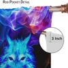 Wolf Curtains,Mystery Flame Lightning Red and Blue Wolf Pack Wildlife Decor Windows Treatments,Thermal Insulated Drapes for Kids