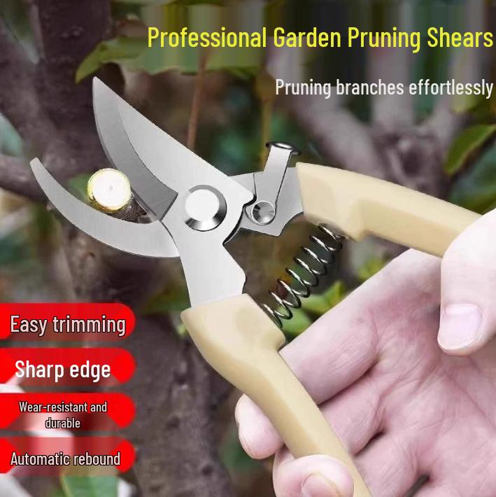 Stainless Steel Pruning Shears for Garden, Fruit, Flower, and Wood