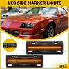 For Pontiac 1982-92 Smoked Firebird Amber Full LED Front Side Marker Lights 2X