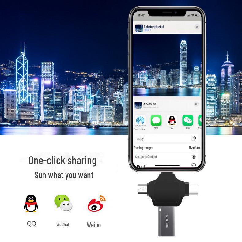 3-in-1 Multi-Function OTG Adapter: USB 3.0, Type-C, and Apple-Compatible for Android Phones