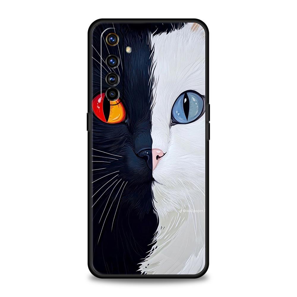 Cute Cat Case For Realme C67 C63 C55 C53 C35 C25 C21 GT 2 3 5 6 10 11 12 13 Pro Plus 5G Soft TPU Phone Cover Fundas Capas Bags
