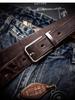 Vintage Handmade Top Grain Cowhide Belt - Men's Distressed Genuine Leather with Pin Buckle
