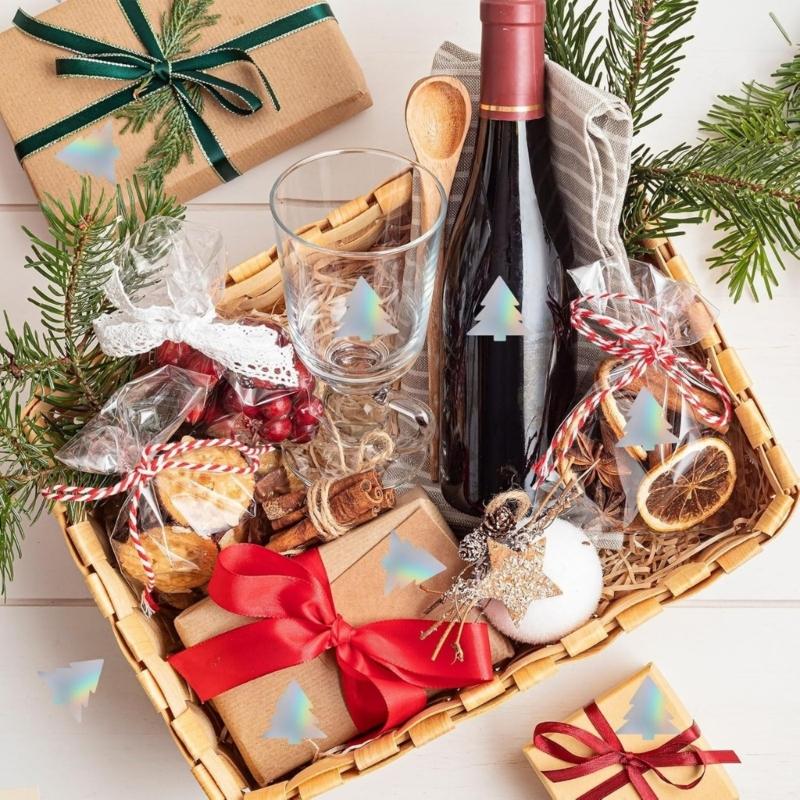 Round Reflective Colorful Sticker Halloween Christmas DIY Craft Projects Decors 2 Rolls 1000Pcs Adhesive Craft Labels