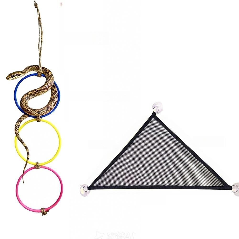 Stability Rings Swing Perch with Rope Snake Enrichment Toys Terrarium Decor Reptile Hammock  Snakes