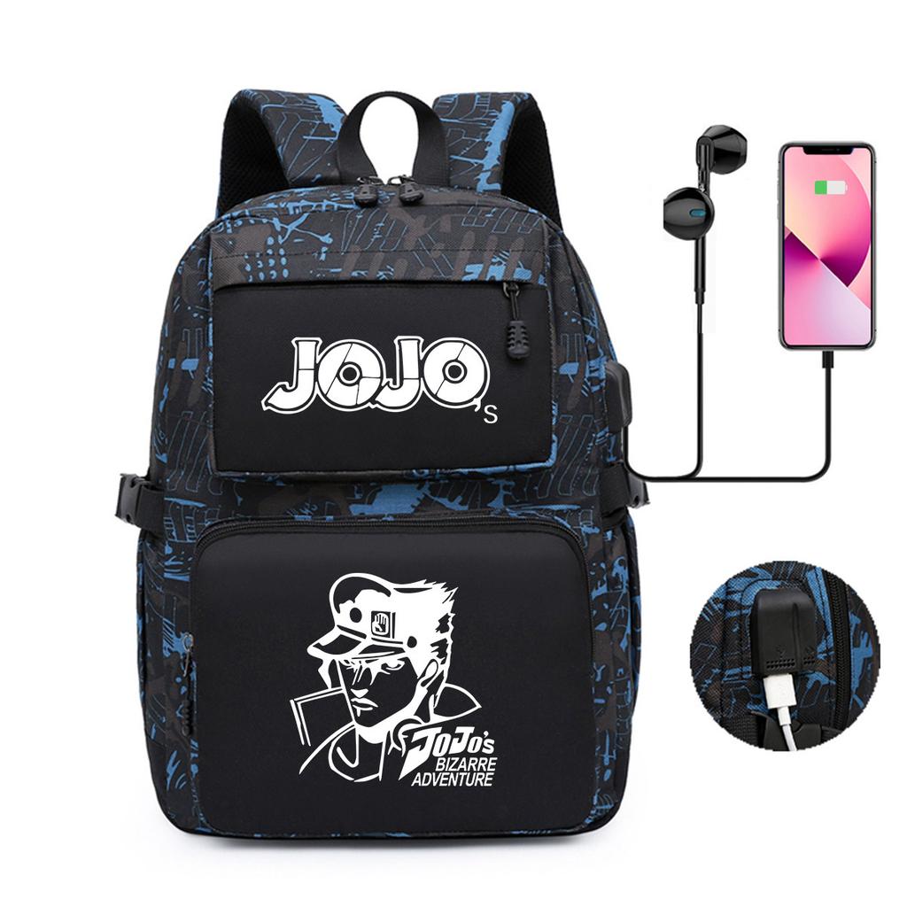 Peripheral Printed Backpack Youth Student School Bag Usb Computer Bag Backpack
