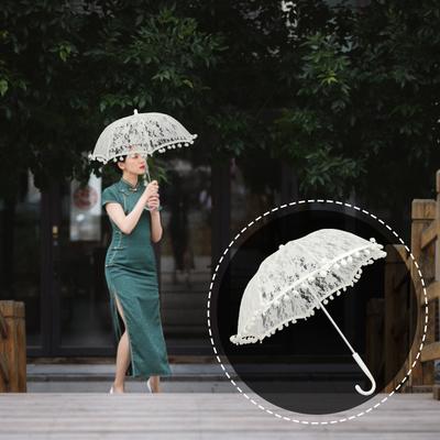 Umbrelă Dantelă Mireasă Fetiță de Flori Parasolar Nuntă Umbrele Fier Forjat Vintage pentru Petrecere ceai Decorative