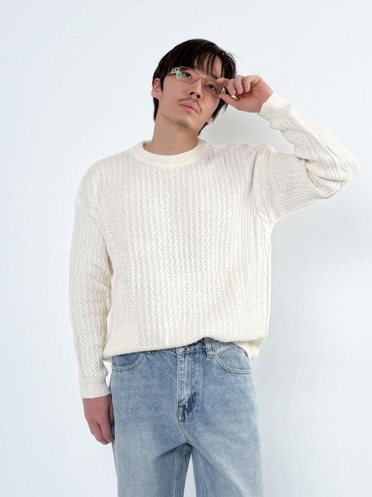 OVERTHEOIR Pattern Color Block Knit For Men And Women