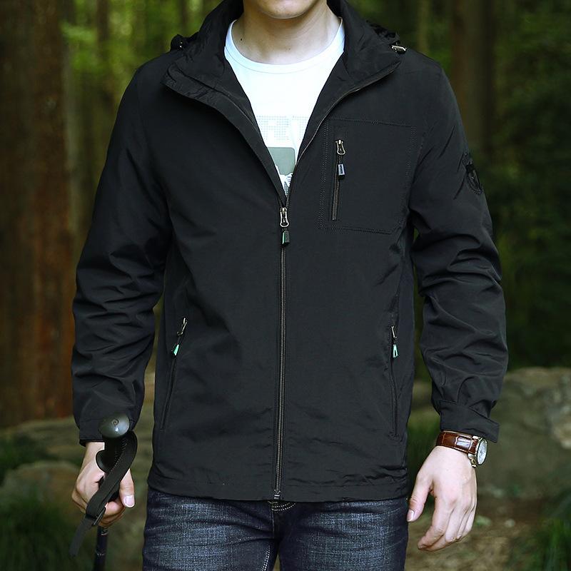 

Новое пальто мужская осенняя спортивная верхняя молодежная куртка-ветровка с капюшоном 4XL