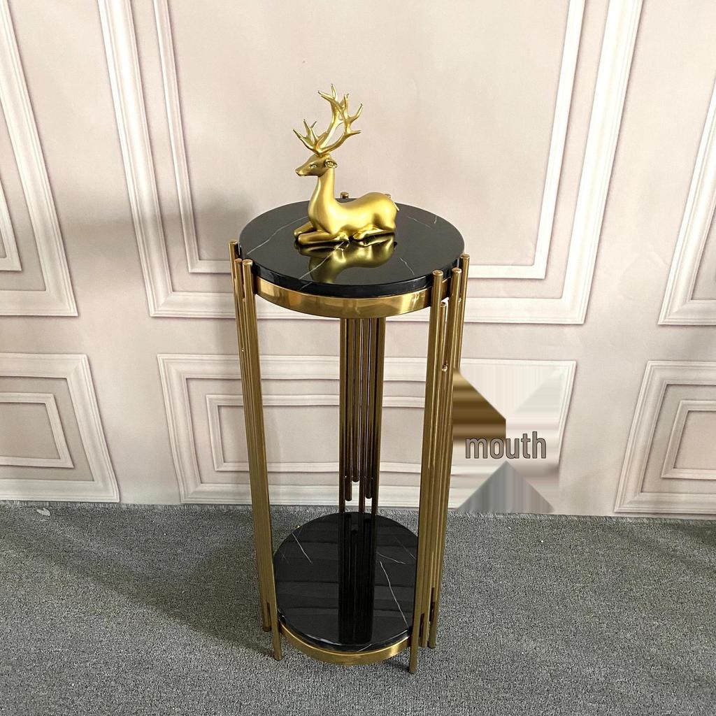 Marble TV Cabinet & Flower Stand: Stainless Steel Living Room Storage Rack