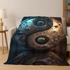 Yin Yang Symbol Chinese Tai Chi Flannel Blanket Soft Warm Throw Blanket for Bedroom Living Room Bed Travel Camping Picnic Gift