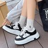 European station platform white shoes women's 2025 new versatile sports and leisure shoes heightening lace-up lightweight lace-up board shoes