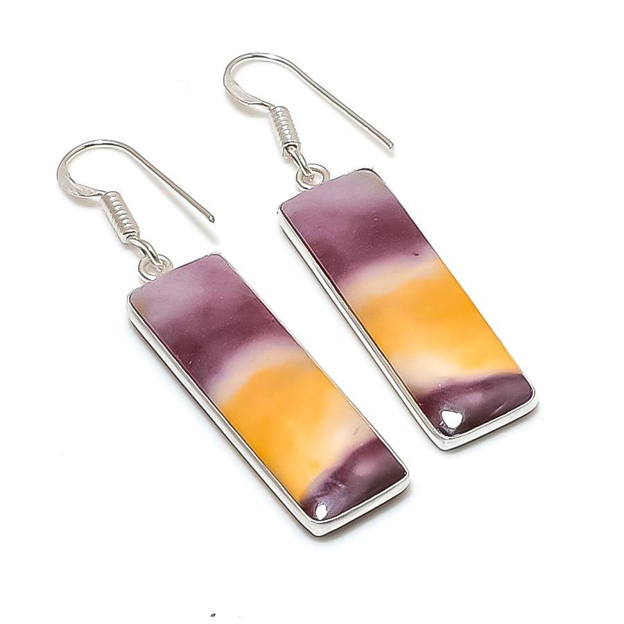 

Natural Mookaite Gemstone 925 Sterling Silver Jewelry Earring 2.05 AE-12238
