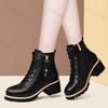 Damen Stiefeletten Mode Retro Britisch Dicker Absatz Rutschfest Runde Spitze Damen Kurze Stiefel Bequem Outdoor Botas De Mujer