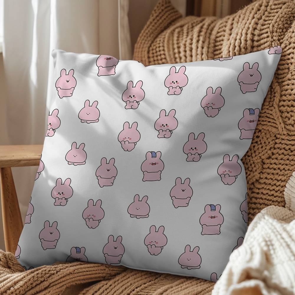 soft round Naughty Rabbit Asamimichan Pillow Case Living Sofa Cushion Cover Suitable For Home Bedroom Room Decoration