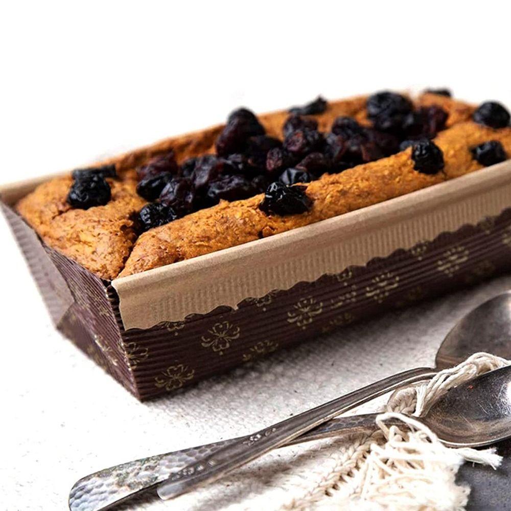 Party 25Pcs Baking Disposable Rectangle Cake Liner Paper Loaf Pans Bread Tray Toast Box