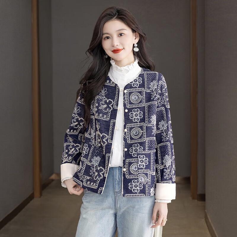 

Женская куртка с вышивкой и пайетками, с длинным рукавом XL