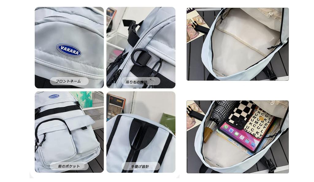 ZESU Korean Large Capacity Backpack for High School Outdoor Black Women's School, Students, Lightweight, Waterproof, Travel, School, Town, Commuting,