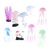 9pcs Luminous Aquarium Coral Decorations Glowing Effect Artificial Coral Plant Ornaments