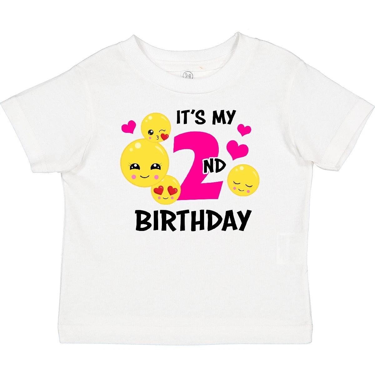 Inktastic Its My 2nd Birthday With Smiling Emoticons Baby kids boys T-Shirt Birthdays Fun 150