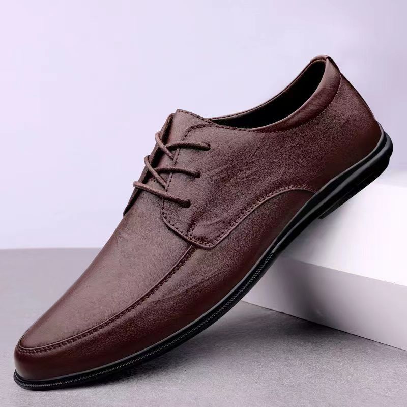 Men's Casual Leather Shoes Autumn Flat Men's Shoes Comfortable Driving Shoes Work Shoes Fashion British Business