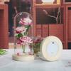 Three simulated immortal flowers, glass cover ornament, LED night light, rose, creative Valentine's Day gift.