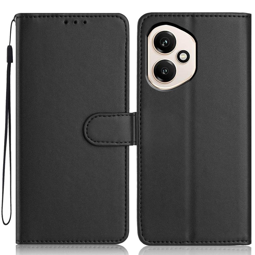 For Honor 400 5G (Global) Wallet Case with Strap/Multiple Card Slots Solid Color Leather Stand Phone Cover
