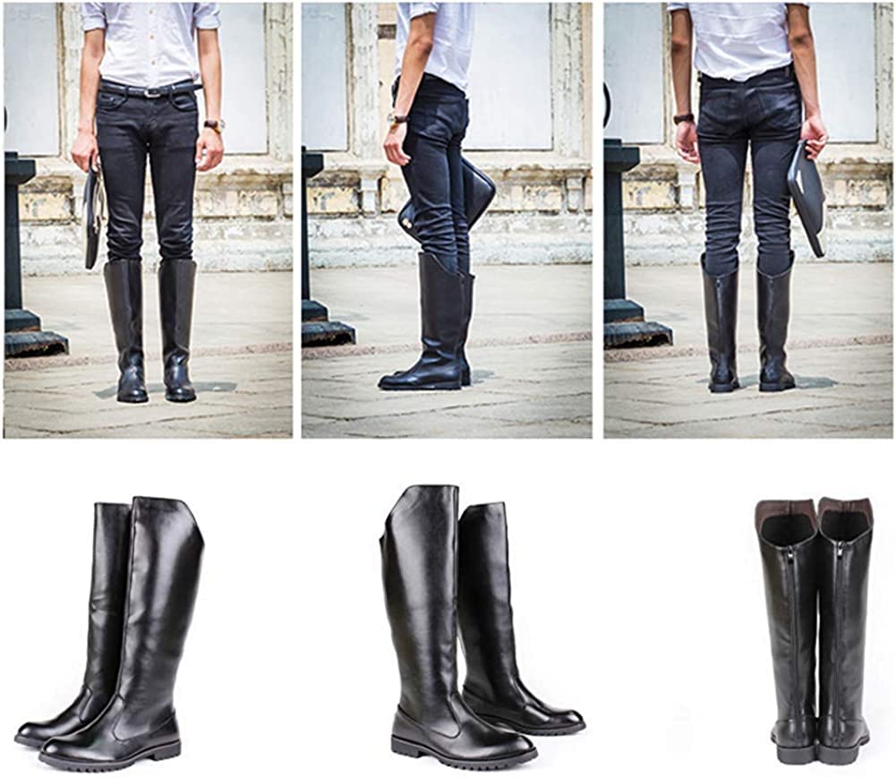Cnstone Herren Lange Stiefel, Reitstiefel, Jockeystiefel, Reiterschuhe, Militärstil, Cosplay, Mode, Visual Kei, Gothic-Stil (Größe 43/26.5cm)