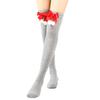 Women's Bowknot Christmas Stocking Pom-pom Socks Over-the-knee Socks