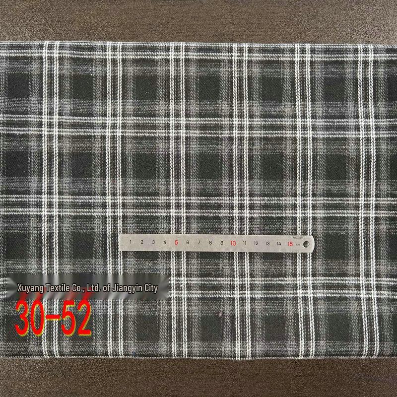 Spot Color-Woven Plaid Jacquard Fabric for Children's Autumn/Winter Brushed Polyester-Cotton Shirts