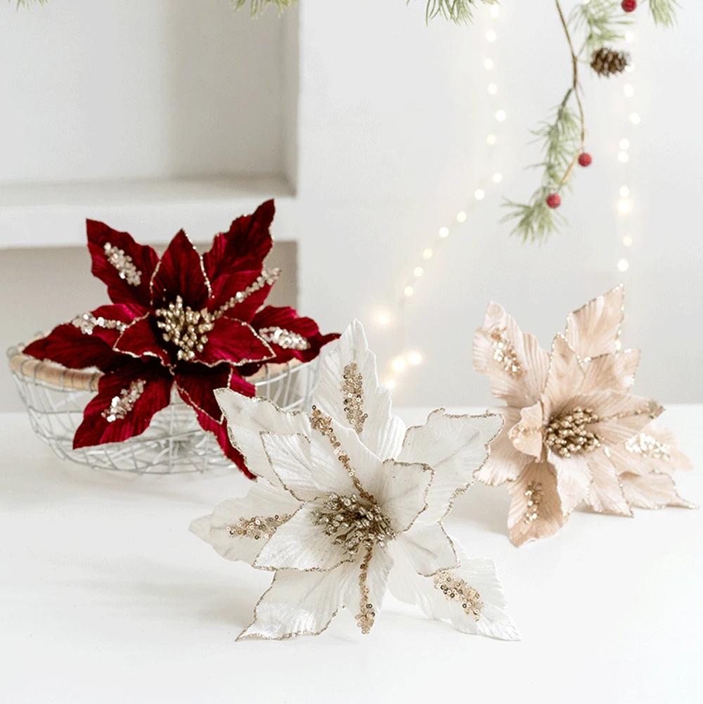 Christmas Tree Holiday Parties Christmas Tree Decoration Elegant And Colorful Glitter Round Anthers High Quality Material