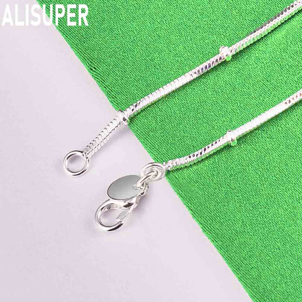 925 Sterling Silver Delicate Snake Bone Bead Bracelet - Charming Gift Jewelry