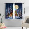 2pcs,2D Plane Printing Curtains&Window Treatment Christmas Elf House Versatile Polyester (without Rod) Decorations For Home