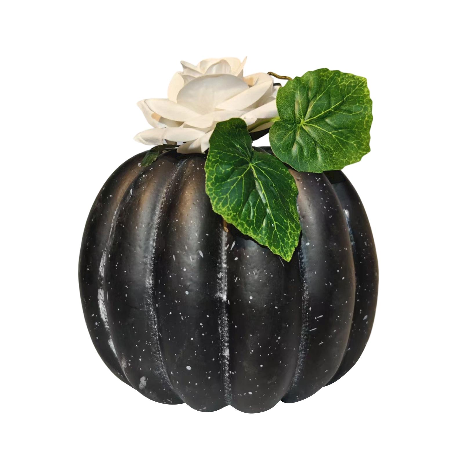 Artificial Pumpkin with Floral Accent Foam Decorative Pumpkin for Party Arrangement Home Event Display Prop One Size