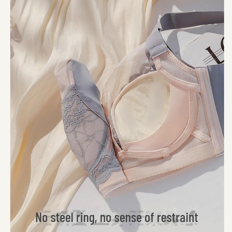 Sutien cămașă cu bretele late Red Bean: Stil de toamnă/iarnă pentru susținere respirabilă și colecția sânilor laterali.