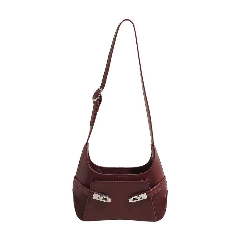 

Осенние новые нишевые сумки женские класса люкс, сумки подмышку, дизайн высокого класса, новые изысканные текстурные универсальные маленькие сумки красный