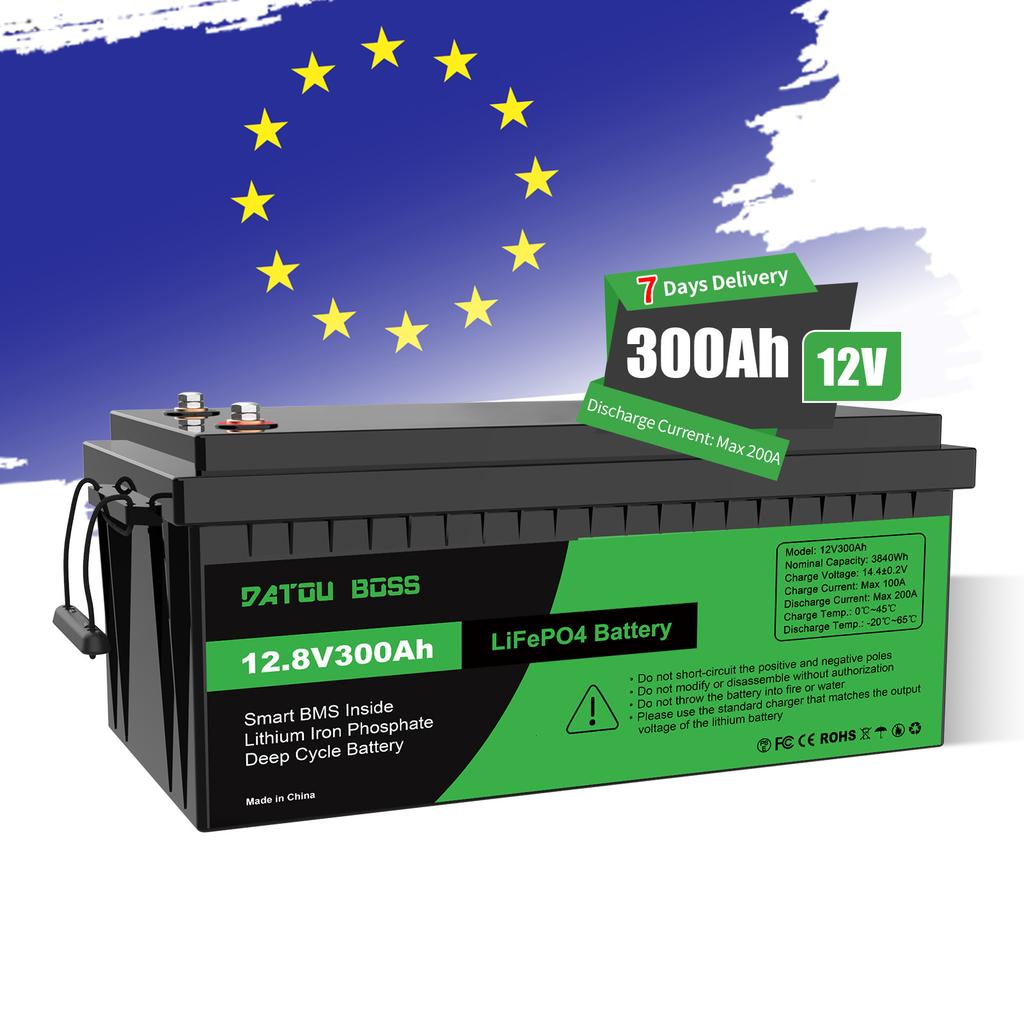 BMS Built-in Long Life RV Lifepo4 12v 300ah Deep Cycle Lithium Ion Batteries EU Stock Lifepo4 Battery Pack
