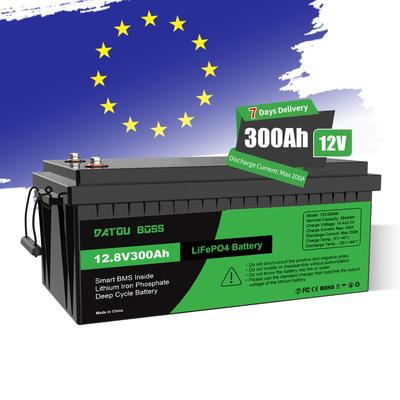 BMS Built-in Long Life RV Lifepo4 12v  300ah  Deep Cycle Lithium Ion Batteries EU Stock Lifepo4 Battery Pack