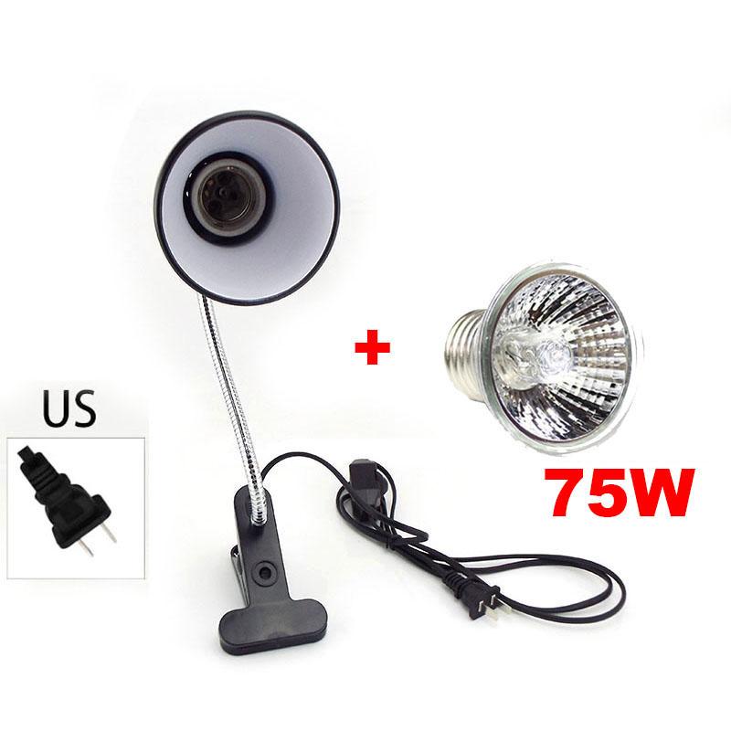 E27 UVA+UVB 220V Reptile Heating Lamp Deck Holder Tortoises Basking Bulb Turtle Light Clip Thermometer Hygrometer Lizard