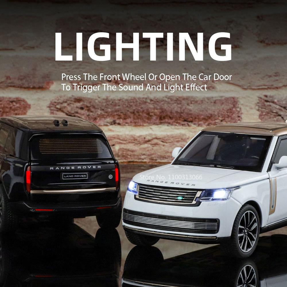 1:32 Land Rover Range Rover SV2025 Models Cars Toys Rubber Tires with Light Music Vehicle 6 Doors Opened Car Kids Festival Gifts