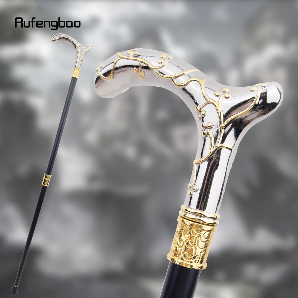 Golden White Plum Blossom Flower Fashion Walking Stick Decorative Stick Cospaly Vintage Fashionable Walking Cane Crosier 95cm