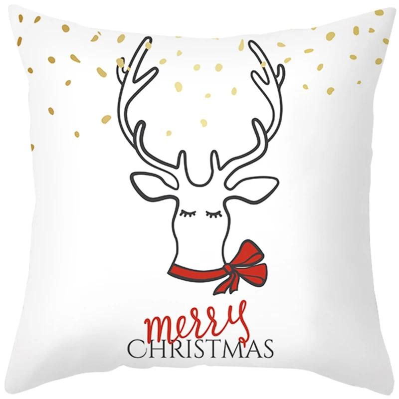 Cartoon Elk Forest Animal Christmas Tree Christmas Tree Decoration Pillow Set Bedroom Sofa Restaurant Office Pillow Sleeve