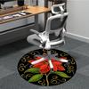 1pc Poinsettia Flower Chair Carpet for Office, Round Non-Slip Durable Large Size Office Carpet, Suitable for Office, Beautiful Decoration