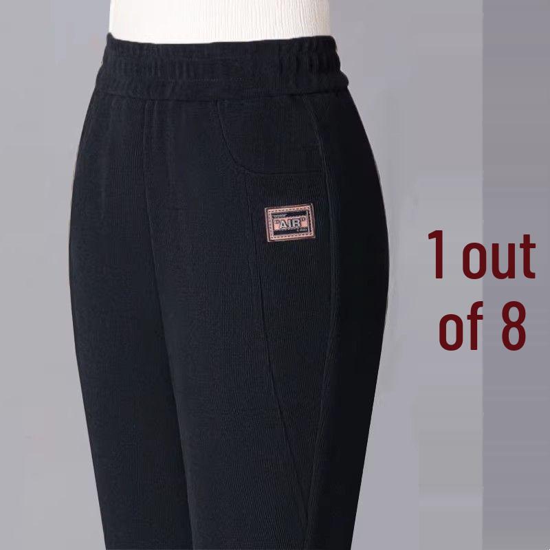 Women's High-Waist Elastic Corduroy Harem Pants - Thickened Velvet for Autumn/Winter